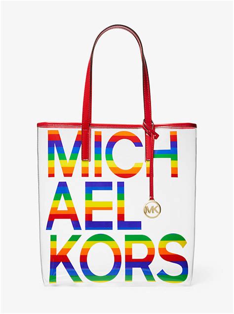 The Michael Large Graphic Logo Print PVC Tote Bag 